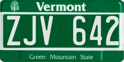 VT license plate ZJV642