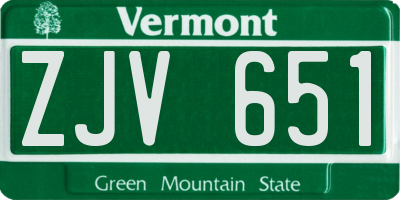 VT license plate ZJV651