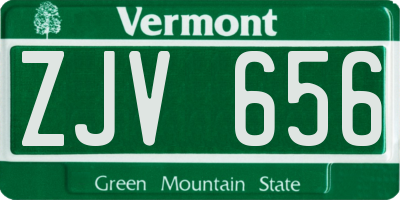 VT license plate ZJV656