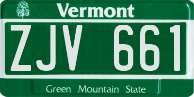 VT license plate ZJV661