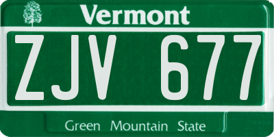 VT license plate ZJV677