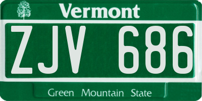 VT license plate ZJV686