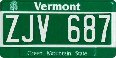 VT license plate ZJV687