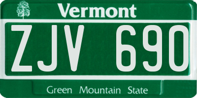 VT license plate ZJV690
