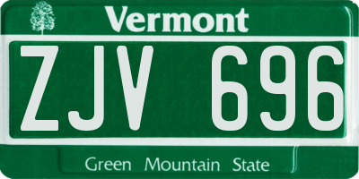 VT license plate ZJV696