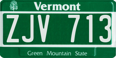 VT license plate ZJV713