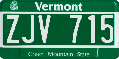 VT license plate ZJV715