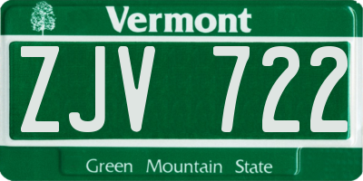 VT license plate ZJV722