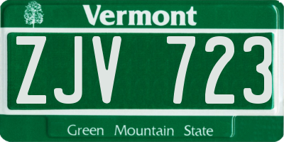 VT license plate ZJV723