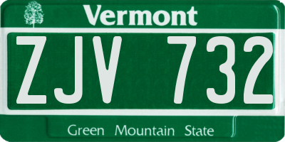 VT license plate ZJV732