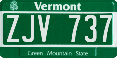 VT license plate ZJV737