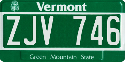 VT license plate ZJV746
