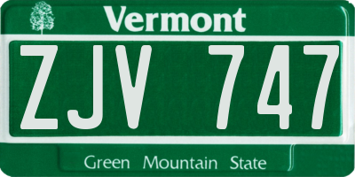 VT license plate ZJV747