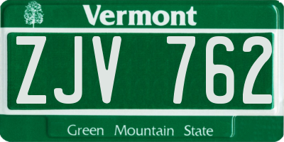 VT license plate ZJV762