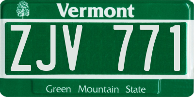 VT license plate ZJV771