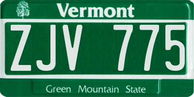 VT license plate ZJV775