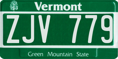 VT license plate ZJV779