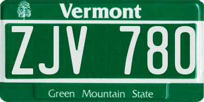 VT license plate ZJV780