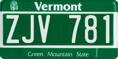 VT license plate ZJV781