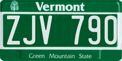 VT license plate ZJV790