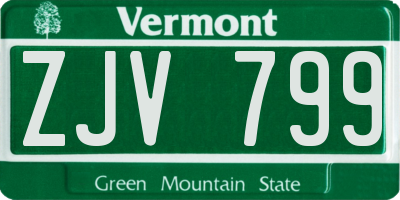 VT license plate ZJV799
