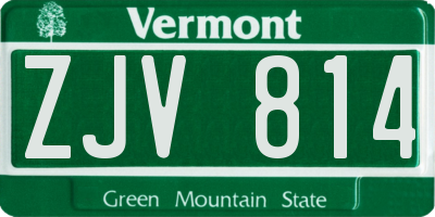 VT license plate ZJV814