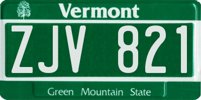 VT license plate ZJV821