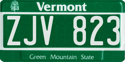 VT license plate ZJV823