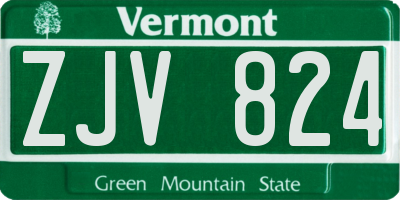 VT license plate ZJV824