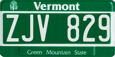 VT license plate ZJV829