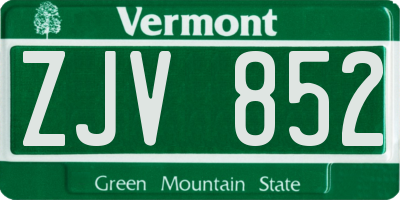 VT license plate ZJV852