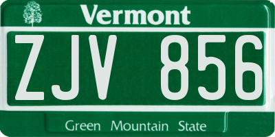 VT license plate ZJV856
