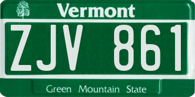 VT license plate ZJV861