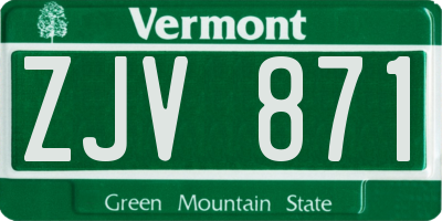 VT license plate ZJV871