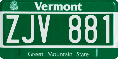 VT license plate ZJV881