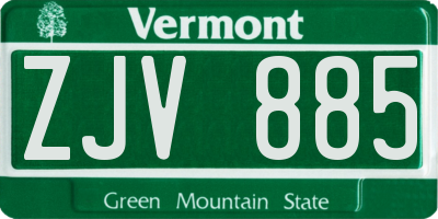 VT license plate ZJV885
