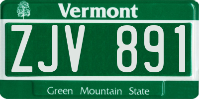 VT license plate ZJV891