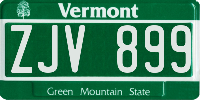 VT license plate ZJV899