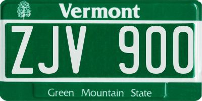 VT license plate ZJV900