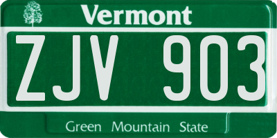 VT license plate ZJV903