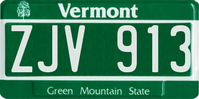 VT license plate ZJV913