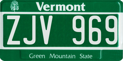 VT license plate ZJV969