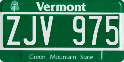 VT license plate ZJV975