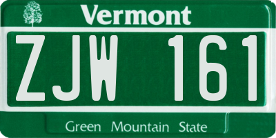 VT license plate ZJW161