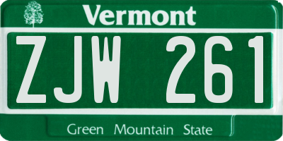 VT license plate ZJW261