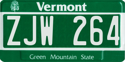 VT license plate ZJW264