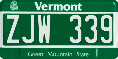 VT license plate ZJW339