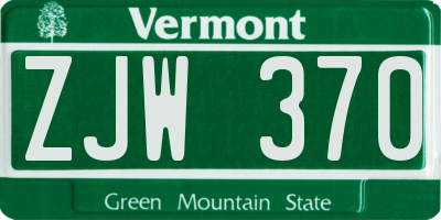 VT license plate ZJW370