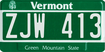 VT license plate ZJW413