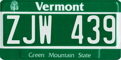 VT license plate ZJW439